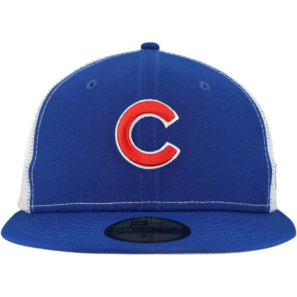 Chicago Cubs New Era Team Color 59FIFTY Trucker Fitted Hat Sale