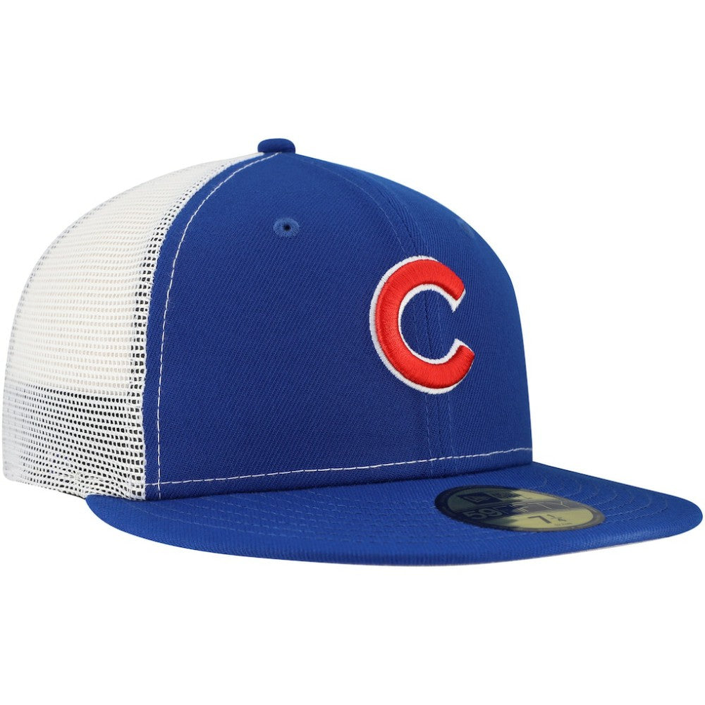 Chicago Cubs New Era Team Color 59FIFTY Trucker Fitted Hat Sale