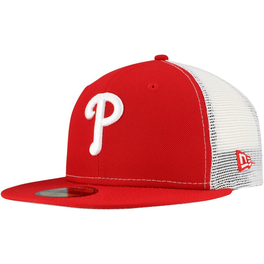 Philadelphia Phillies New Era Team Color 59FIFTY Trucker Fitted Hat On Sale