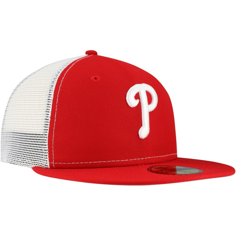 Philadelphia Phillies New Era Team Color 59FIFTY Trucker Fitted Hat On Sale