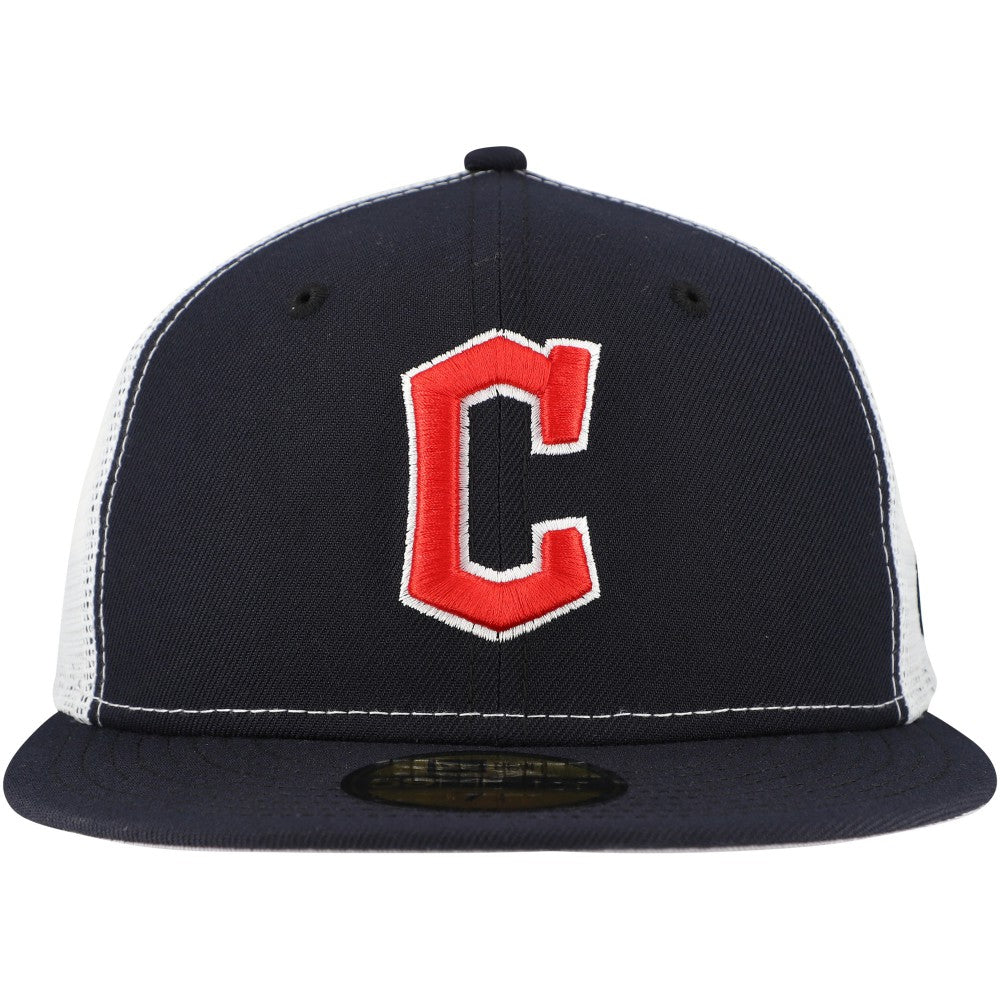 Cleveland Guardians New Era Team Color 59FIFTY Trucker Fitted Hat for sale