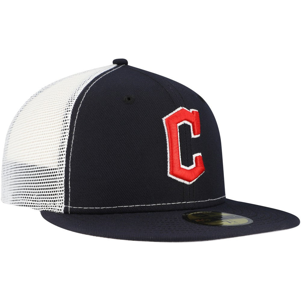 Cleveland Guardians New Era Team Color 59FIFTY Trucker Fitted Hat for sale