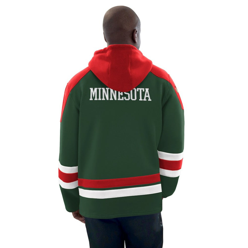 Minnesota Wild - Starter Hockey Pullover Hoodie Green/Red