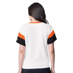 Philadelphia Flyers - G-III 4Her by Carl Banks Women's Rink Oversized Rhinestone V-Neck T-Shirt White