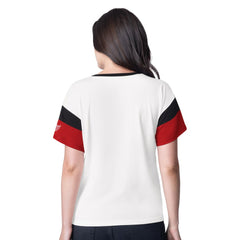 Detroit Red Wings - G-III 4Her by Carl Banks Women's Rink Oversized Rhinestone V-Neck T-Shirt White