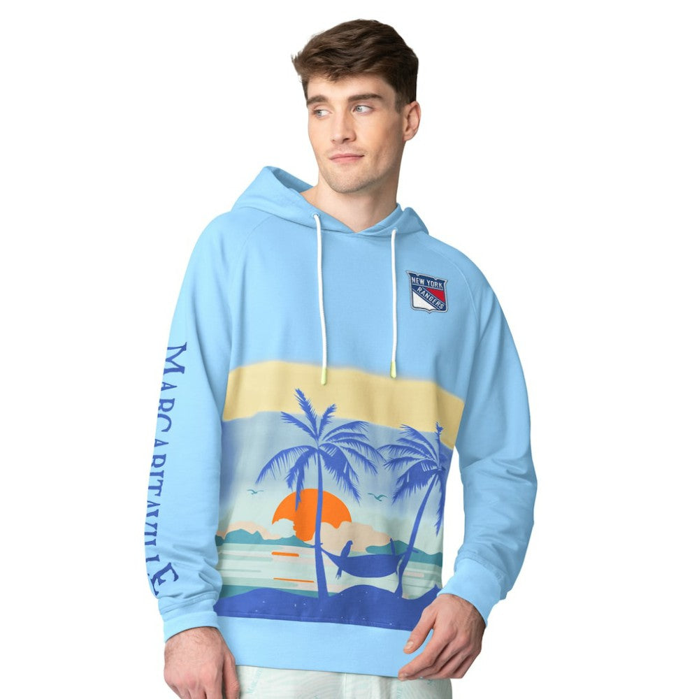 New York Rangers Margaritaville Island Dream Peached Pullover Hoodie Blue