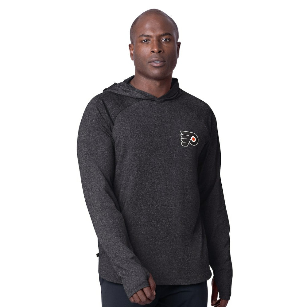 Philadelphia Flyers - MSX by Michael Strahan Fast Track Raglan Long Sleeve Hoodie T-Shirt Black
