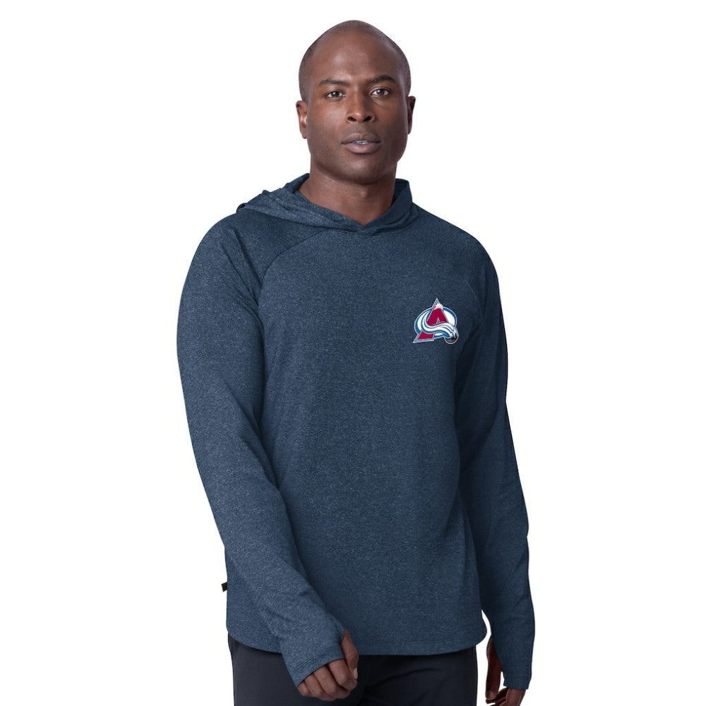 Colorado Avalanche - MSX by Michael Strahan Fast Track Raglan Long Sleeve Hoodie T-Shirt Navy