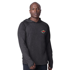 Minnesota Wild - MSX by Michael Strahan Fast Track Raglan Long Sleeve Hoodie T-Shirt Black