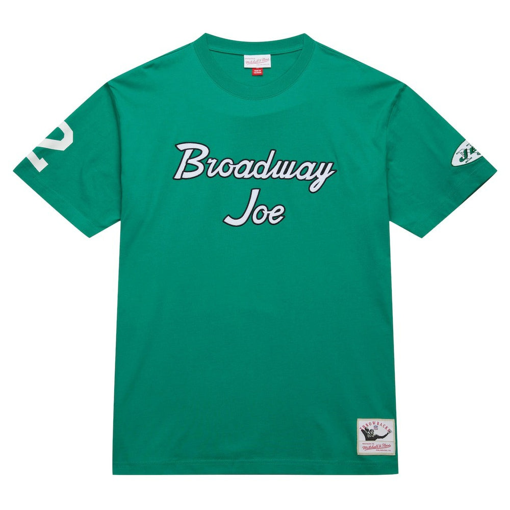 Joe Namath New York Jets Retired Player Nickname T-Shirt Kelly Green - Mitchell & Ness