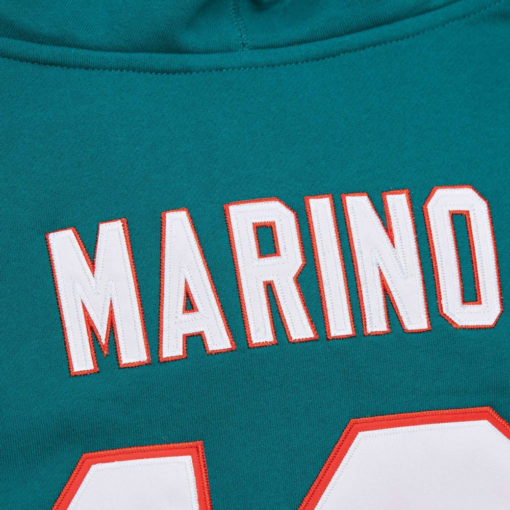 Dan Marino Miami Dolphins Retired Player Name & Number Pullover Hoodie Aqua - Mitchell & Ness