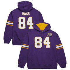 Randy Moss Minnesota Vikings Retired Player Name & Number Pullover Hoodie Purple - Mitchell & Ness