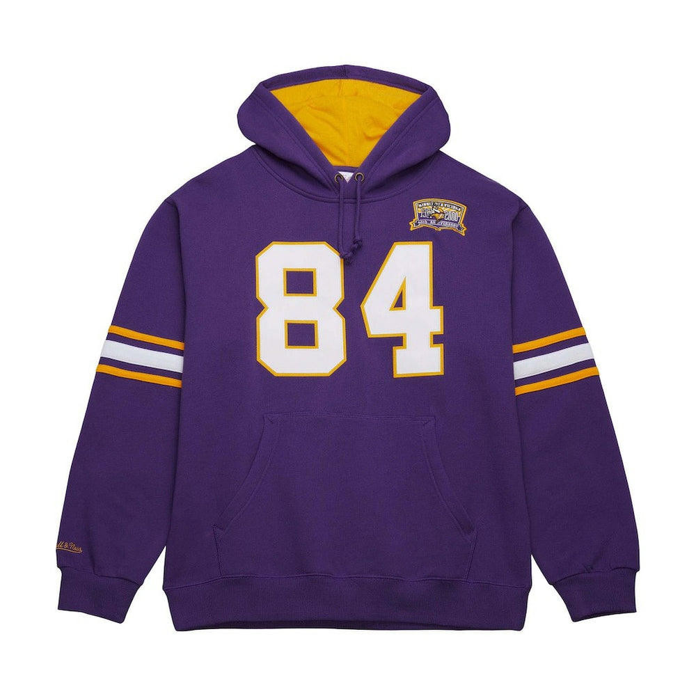 Randy Moss Minnesota Vikings Retired Player Name & Number Pullover Hoodie Purple - Mitchell & Ness