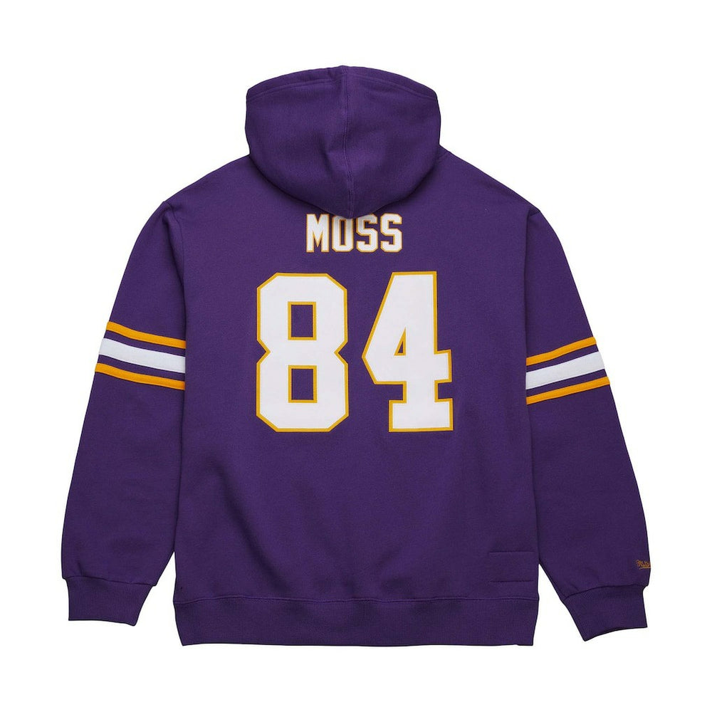 Randy Moss Minnesota Vikings Retired Player Name & Number Pullover Hoodie Purple - Mitchell & Ness