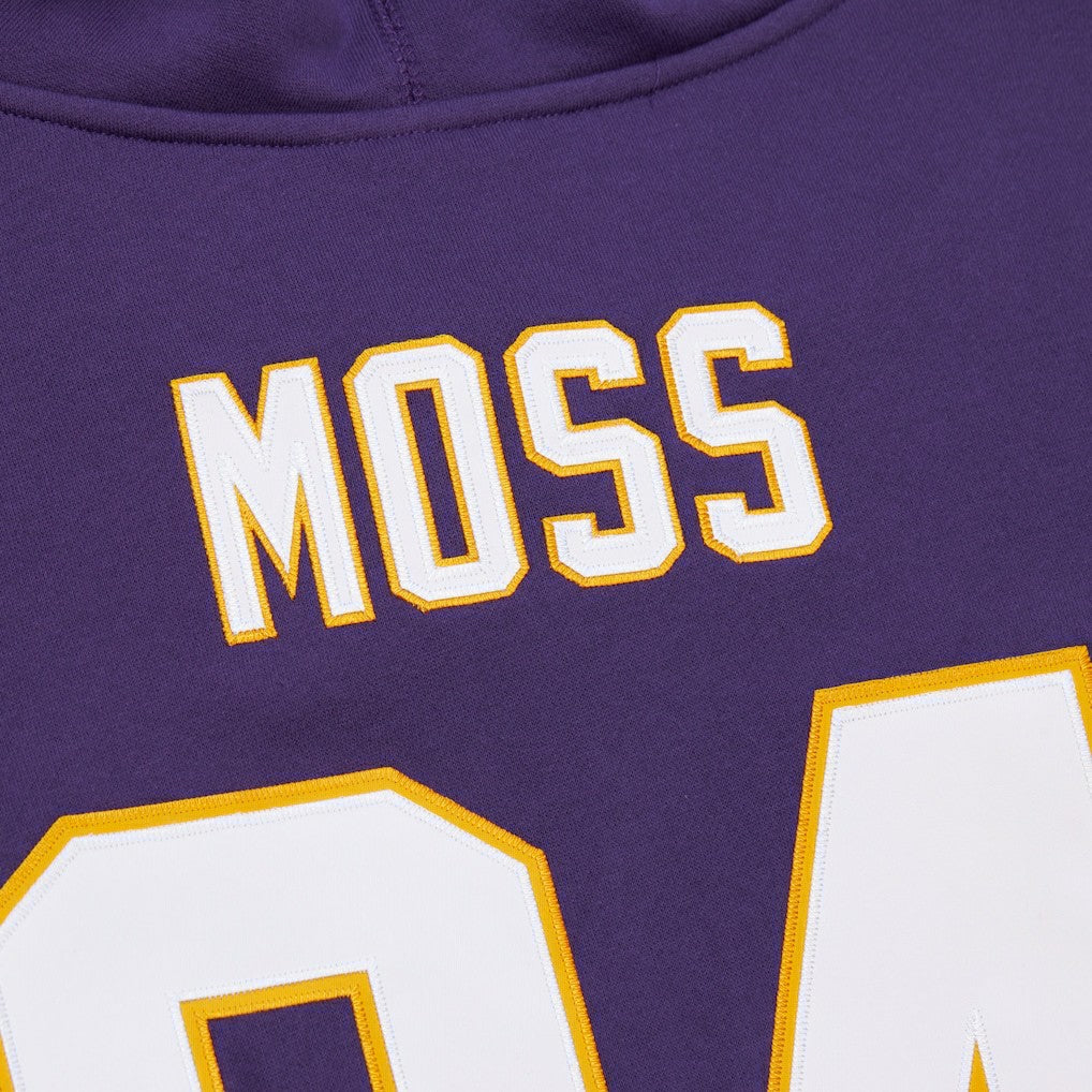 Randy Moss Minnesota Vikings Retired Player Name & Number Pullover Hoodie Purple - Mitchell & Ness