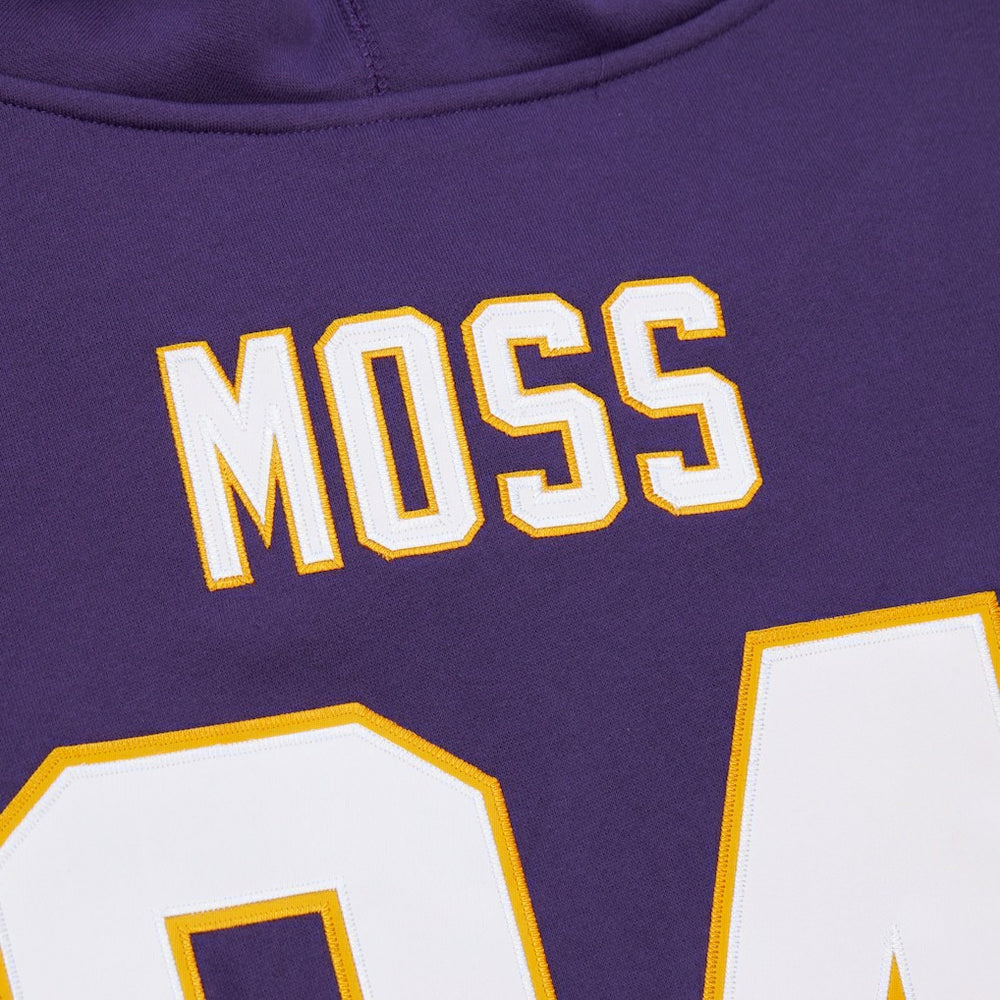 Randy Moss Minnesota Vikings Retired Player Name & Number Pullover Hoodie Purple - Mitchell & Ness