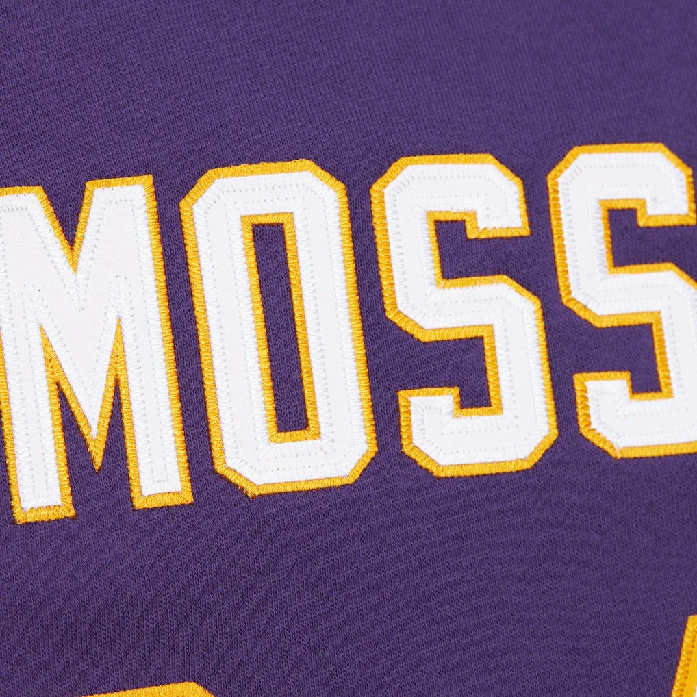 Randy Moss Minnesota Vikings Retired Player Name & Number Pullover Hoodie Purple - Mitchell & Ness