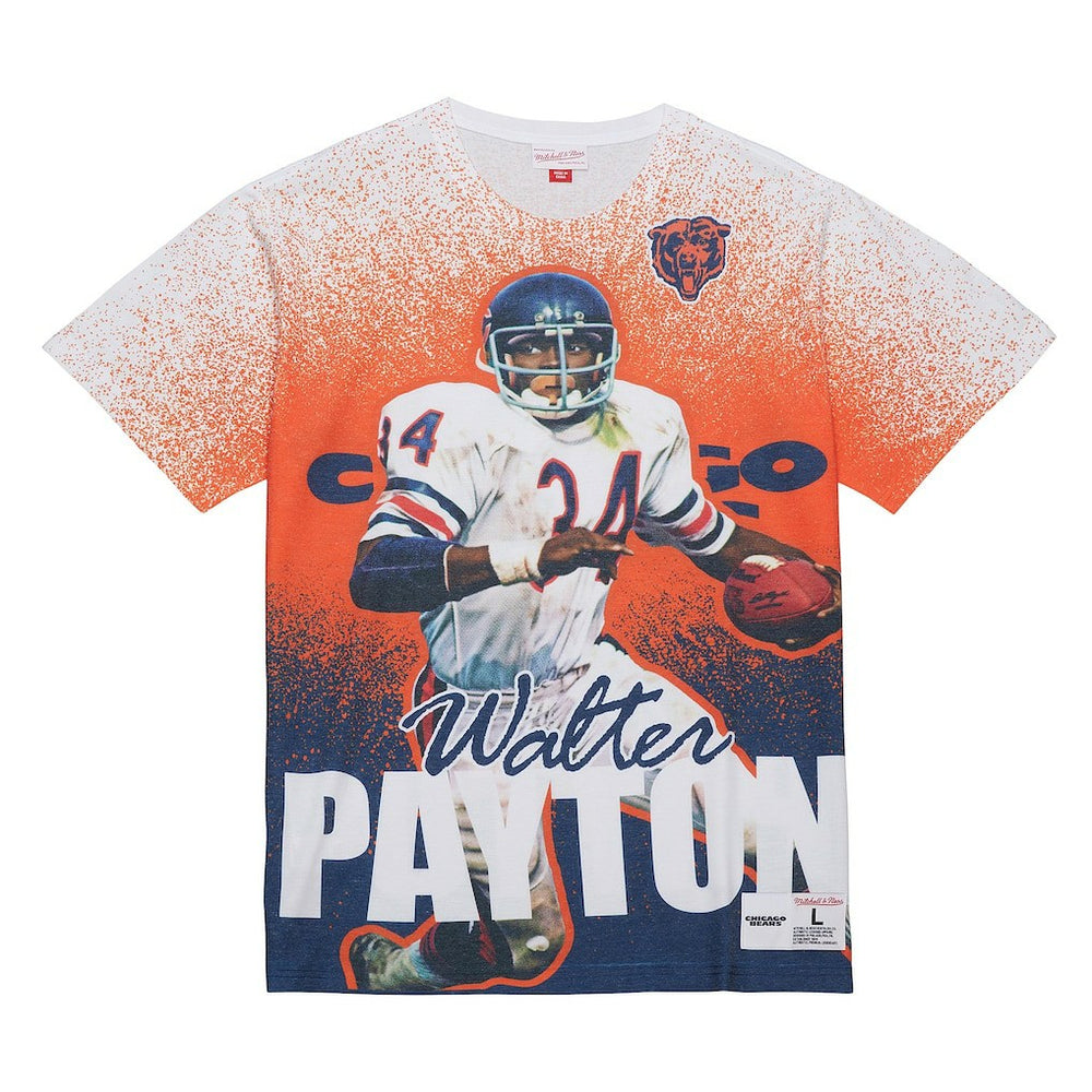 Walter Payton Chicago Bears Burst Retired Player T-Shirt Gray - Mitchell & Ness