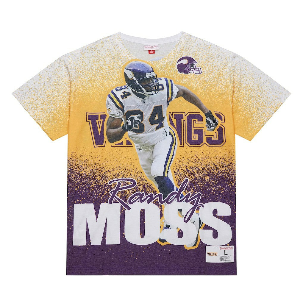 Randy Moss Minnesota Vikings Burst Retired Player T-Shirt Gray - Mitchell & Ness