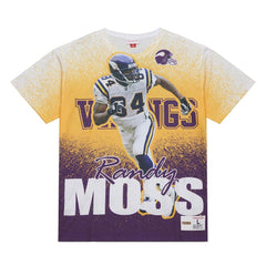 Randy Moss Minnesota Vikings Burst Retired Player T-Shirt Gray - Mitchell & Ness