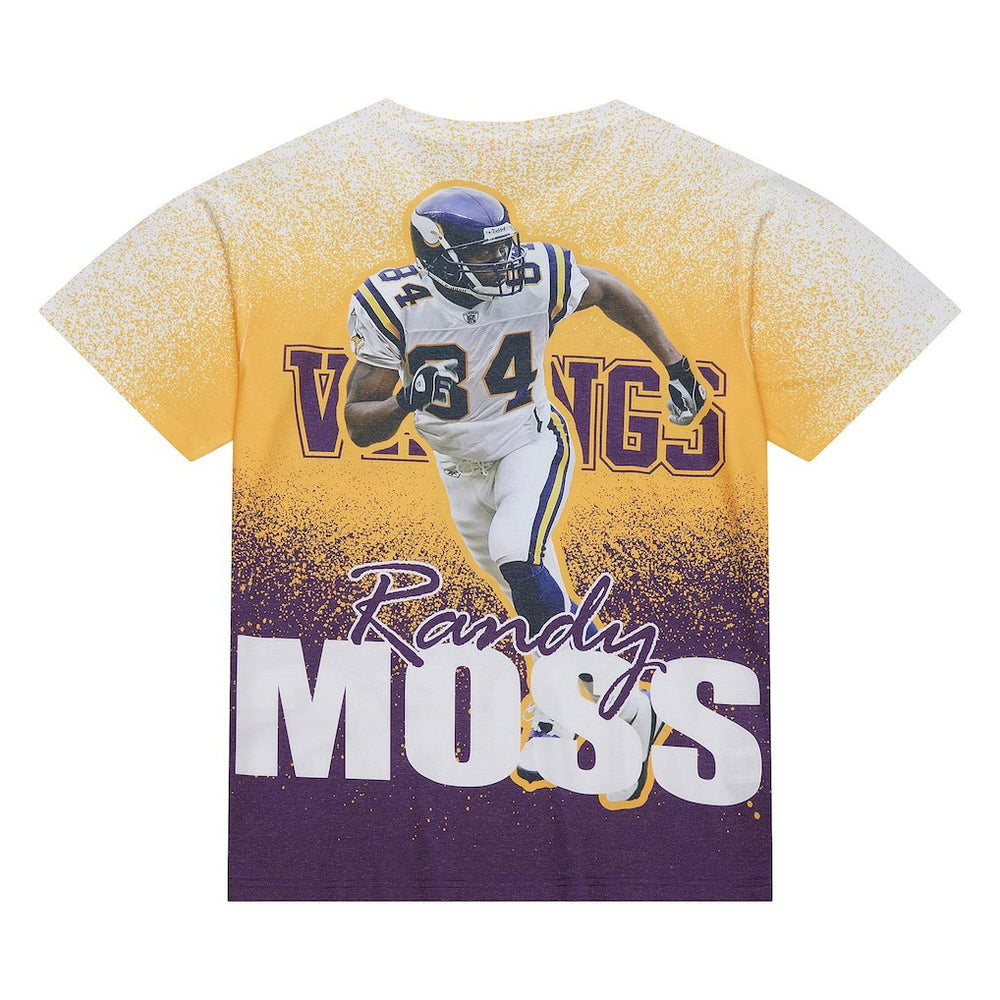 Randy Moss Minnesota Vikings Burst Retired Player T-Shirt Gray - Mitchell & Ness