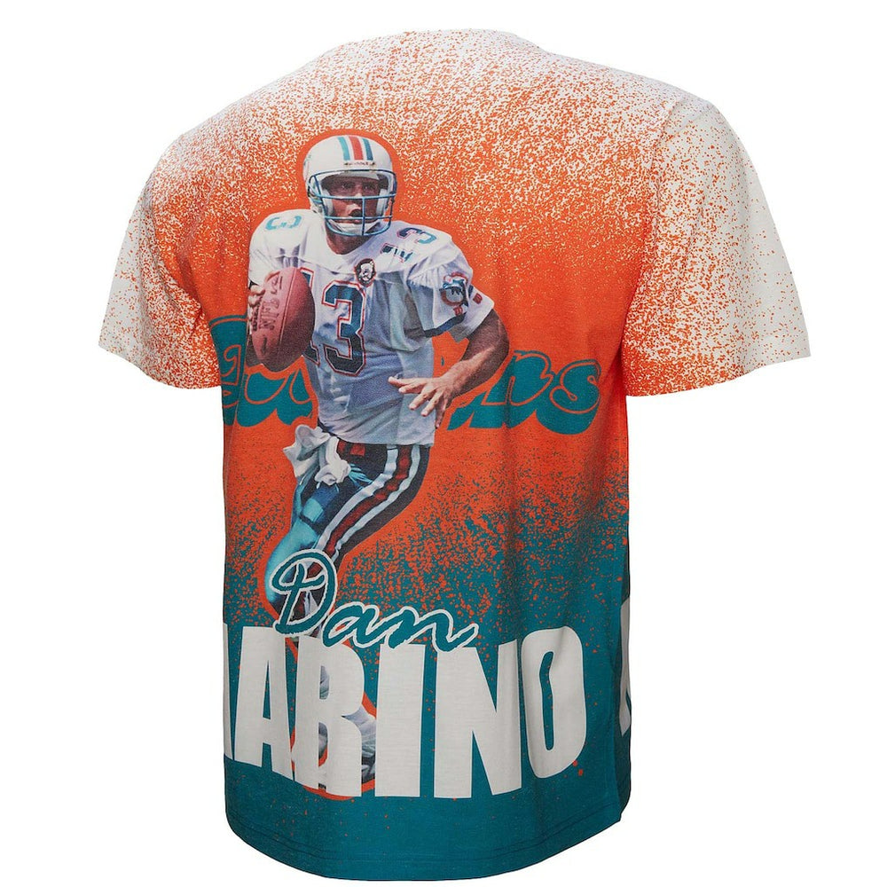 Dan Marino Miami Dolphins Burst Retired Player T-Shirt White - Mitchell & Ness