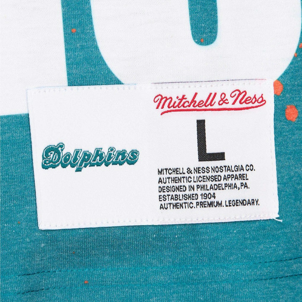 Dan Marino Miami Dolphins Burst Retired Player T-Shirt White - Mitchell & Ness