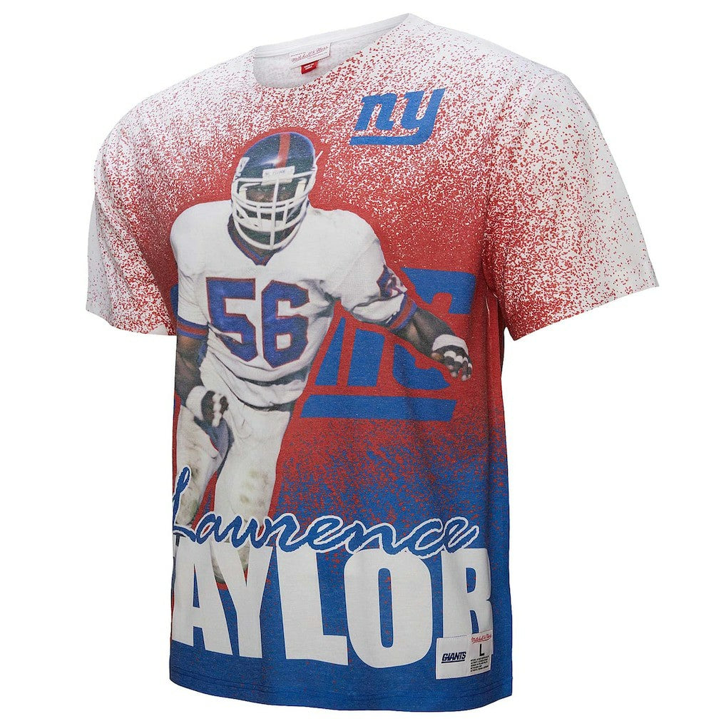 Lawrence Taylor New York Giants Burst Retired Player T-Shirt Gray - Mitchell & Ness