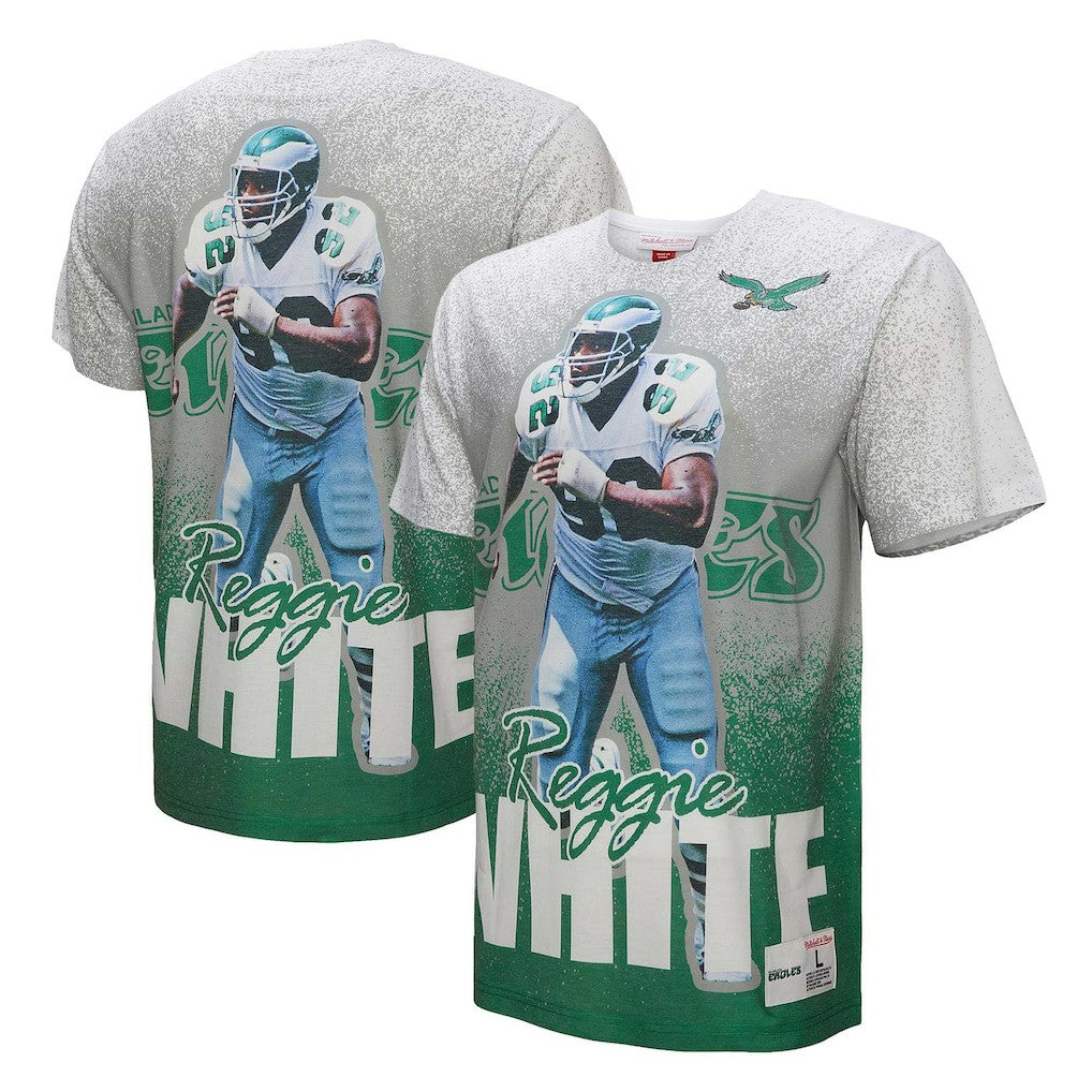 Reggie White Philadelphia Eagles Burst Retired Player T-Shirt Gray - Mitchell & Ness