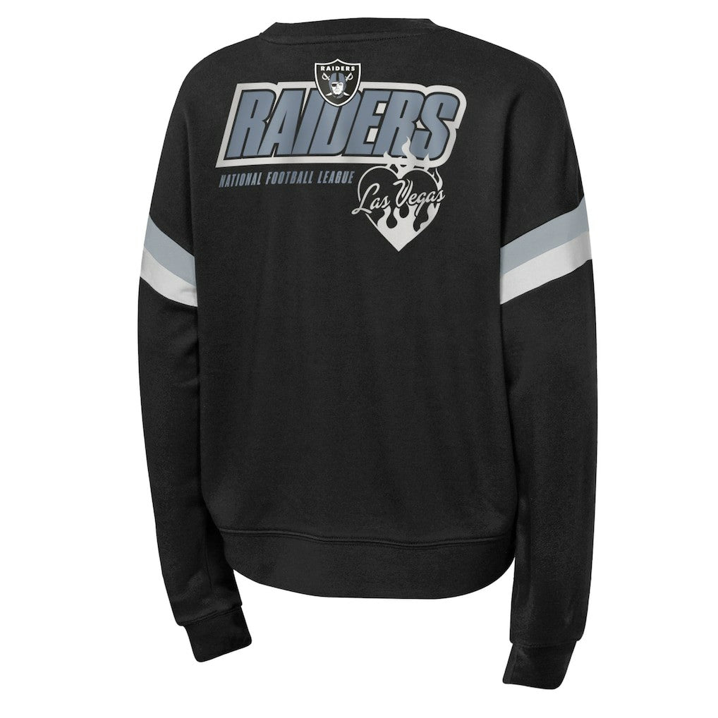 Las Vegas Raiders Girls Eternal Love Pullover Sweatshirt Black - NFL