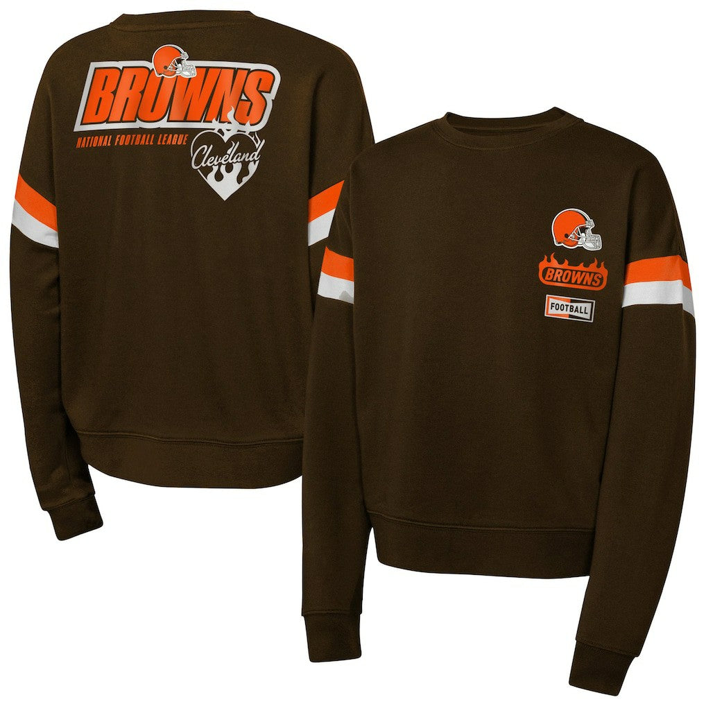 Cleveland Browns Girls Eternal Love Pullover Sweatshirt Brown - NFL