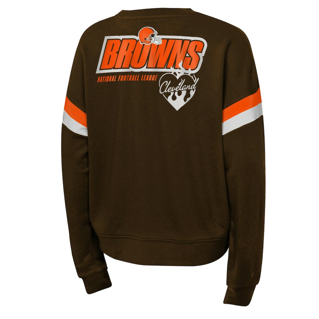 Cleveland Browns Girls Eternal Love Pullover Sweatshirt Brown - NFL