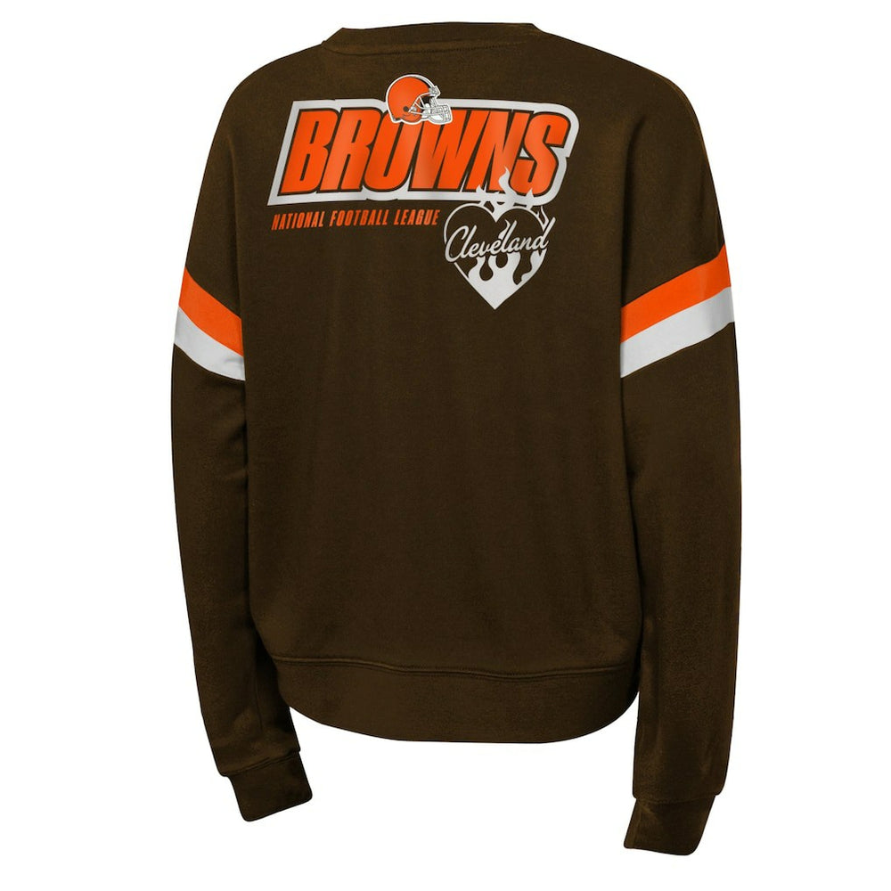 Cleveland Browns Girls Eternal Love Pullover Sweatshirt Brown - NFL
