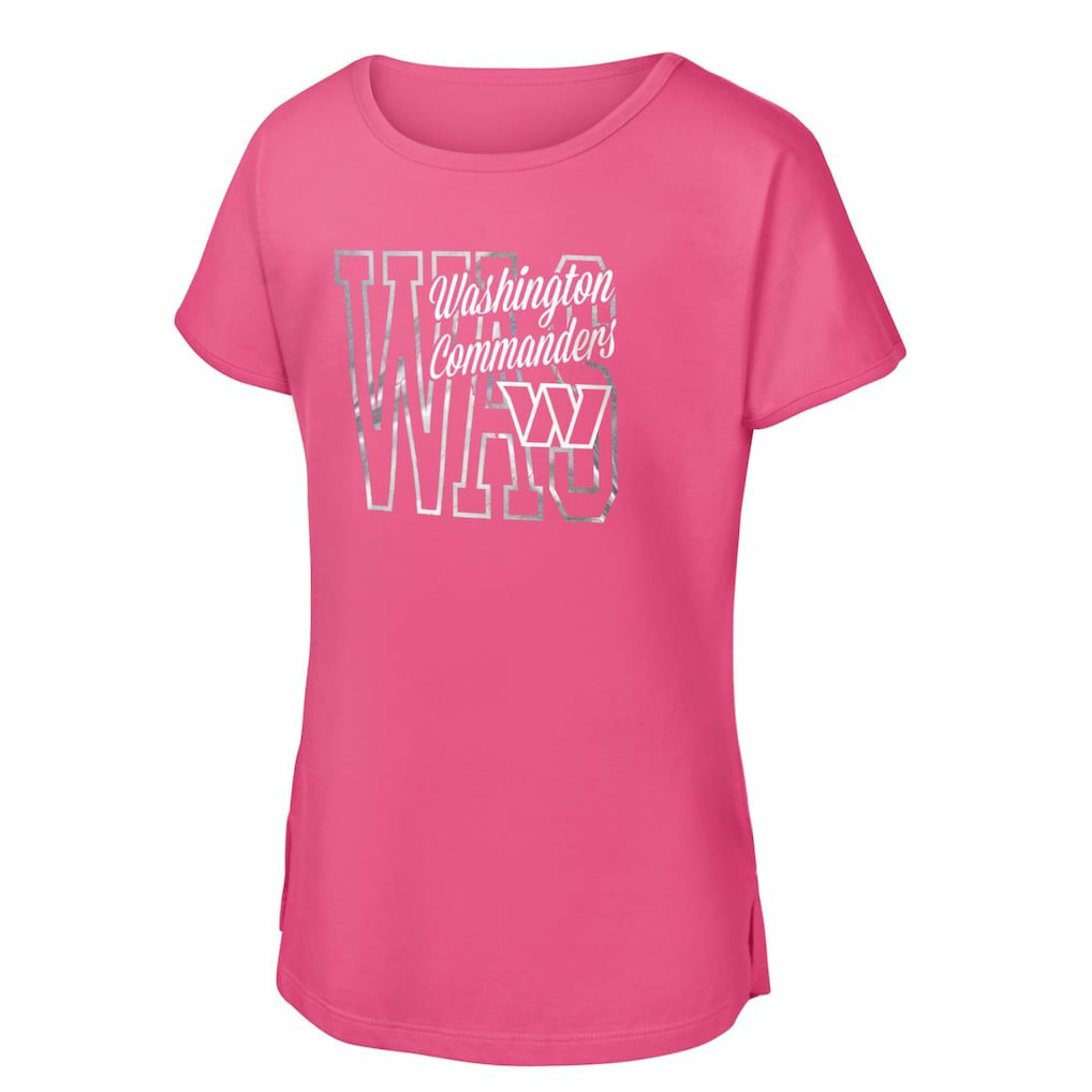 Washington Commanders Girls Youth Signal Caller Dolman T-Shirt Pink - NFL
