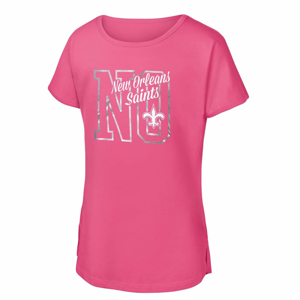 New Orleans Saints Girls Youth Signal Caller Dolman T-Shirt Pink - NFL