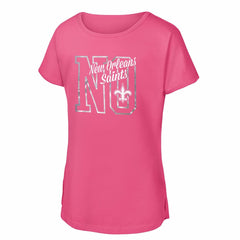 New Orleans Saints Girls Youth Signal Caller Dolman T-Shirt Pink - NFL