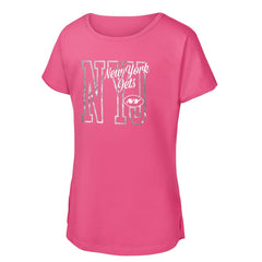 New York Jets Girls Youth Signal Caller Dolman T-Shirt Pink - NFL