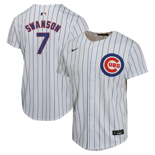 Dansby Swanson Chicago Cubs Nike Youth Home Game Player Jersey - White | MLB Jerseys