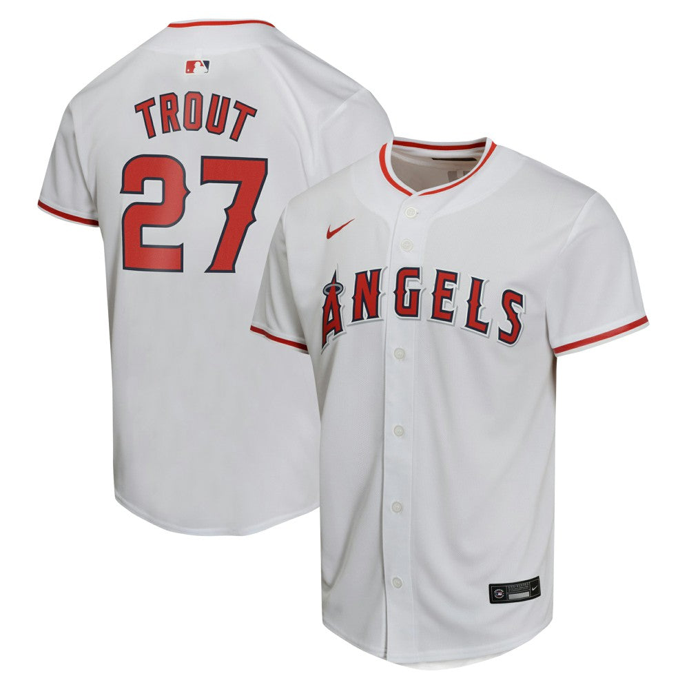 Mike Trout Los Angeles Angels Nike Youth Home Game Player Jersey - White | MLB Jerseys