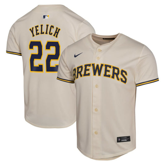 Christian Yelich Milwaukee Brewers Nike Youth Home Game Player Jersey - Cream | MLB Jerseys