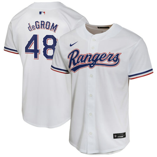 Jacob deGrom Texas Rangers Nike Youth Home Game Player Jersey - White | MLB Jerseys