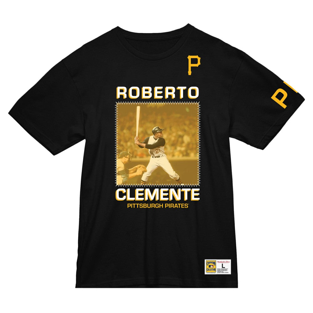 Roberto Clemente Pittsburgh Pirates Mitchell & Ness Cooperstown Collection Heavyweight Premium Player Vintage Logo T-Shirt Near Me