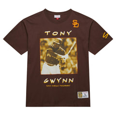 Tony Gwynn San Diego Padres Mitchell & Ness Cooperstown Collection Heavyweight Premium Player Vintage Logo T-Shirt Sale