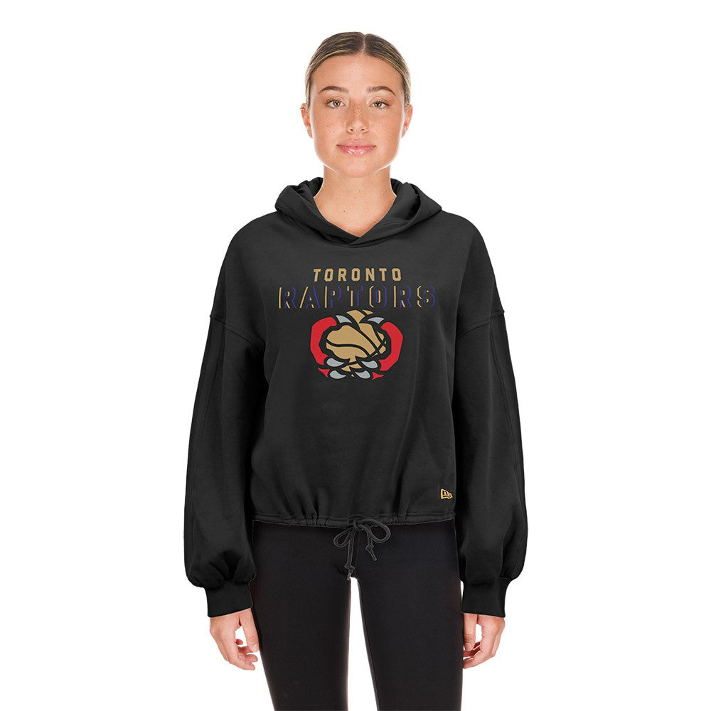 New Era - Toronto Raptors Women's 2024/25 City Edition Cropped Pullover Hoodie - Black