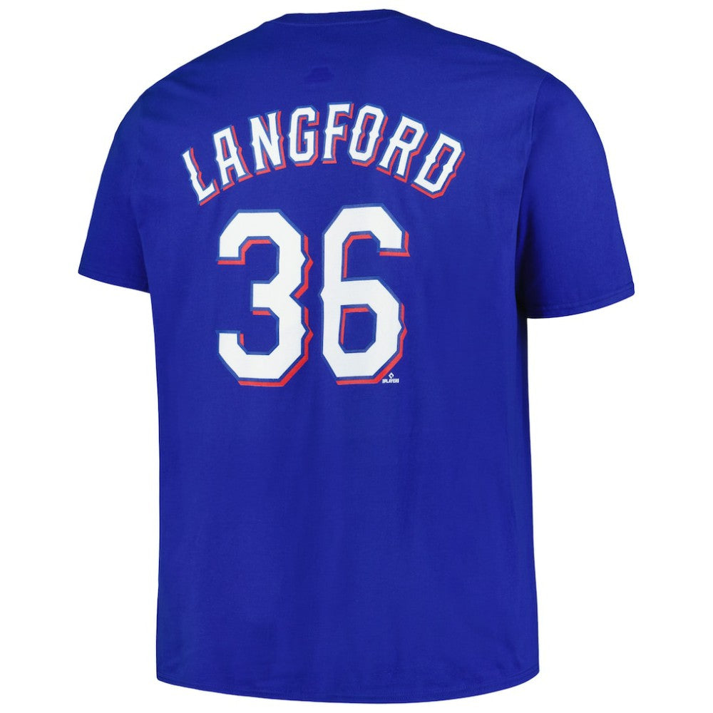 Wyatt Langford Texas Rangers Fanatics Big & Tall Name & Number T-Shirt Lifestyle
