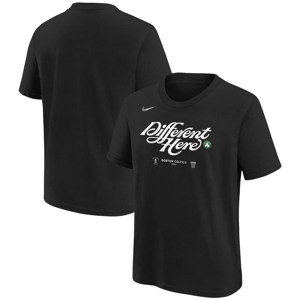 Nike - Boston Celtics Youth 2024 NBA Playoffs Mantra T-Shirt - Black