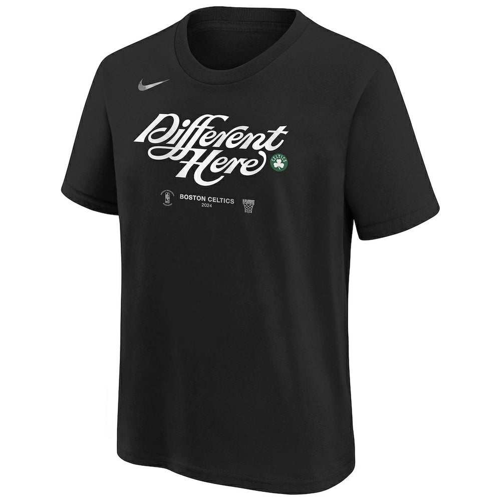 Nike - Boston Celtics Youth 2024 NBA Playoffs Mantra T-Shirt - Black