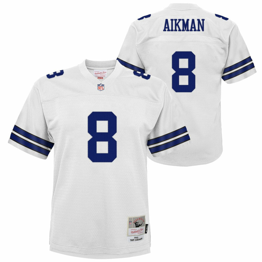 Troy Aikman Dallas Cowboys Youth 1992 Legacy Jersey White - Mitchell & Ness