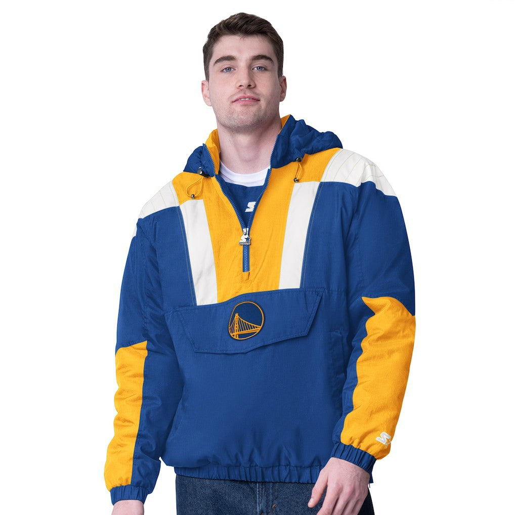 NBA - Golden State Warriors Starter Charger Half-Zip Pullover Jacket- Royal/Gold