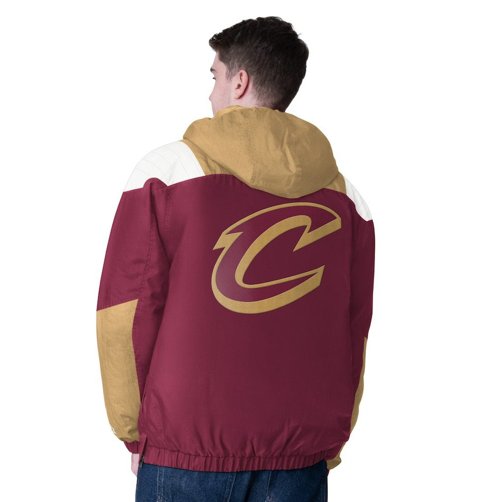 NBA - Cleveland Cavaliers Starter Charger Half-Zip Pullover Jacket- Wine/Gold